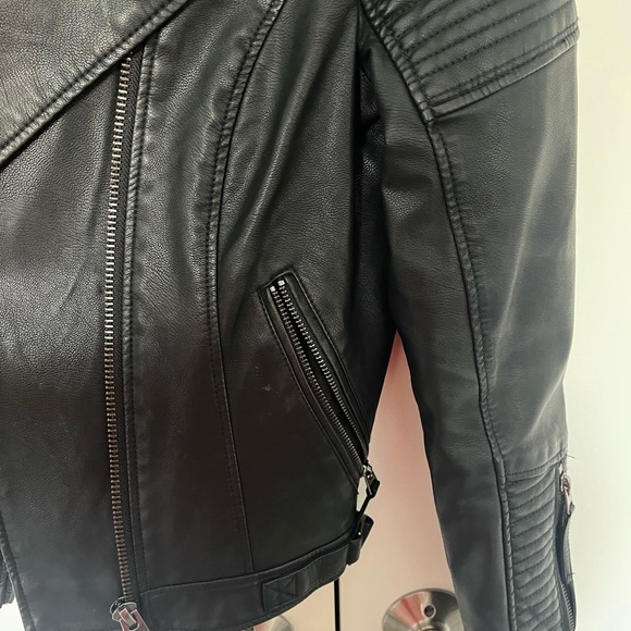 Topshop Black Leather Jacket - Picture 5 of 5